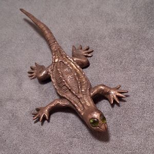 Huge Lizard Brooch Silver Vintage Pin